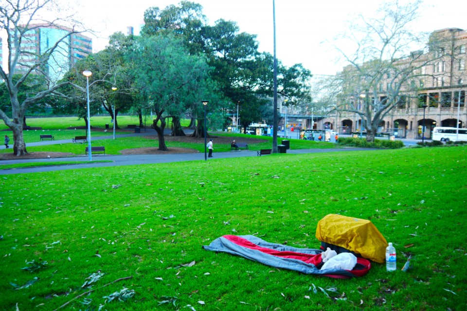 03 sleeping in park Sydney